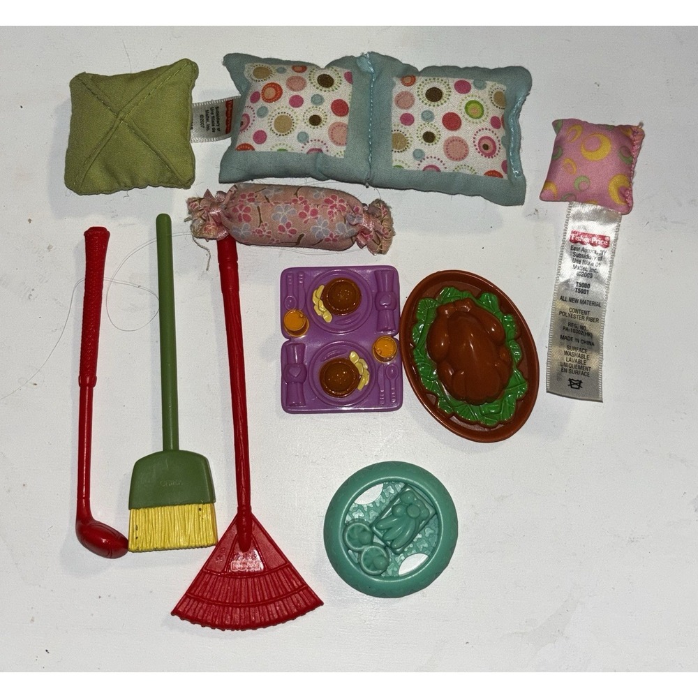 Fisher Price Loving Family Dollhouse Accessories Food Doll Toy Set Lot